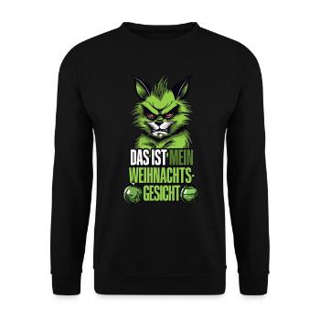 Das Ist Mein Weihnachtsgesicht - Unisex Pullover - Schwarz - Vorne - Alina (178cm) & Michal (187cm)