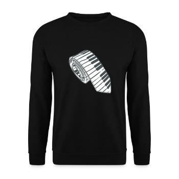 Piano Tie Piano Player Keyboard - Unisex Sweatshirt - black - Front - Alina (178cm) & Michal (187cm)