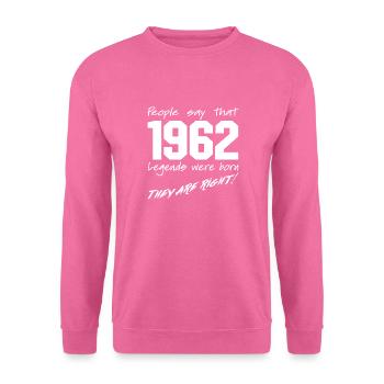 Legenden wurden 1962 geboren - Unisex Pullover - Pink - Vorne