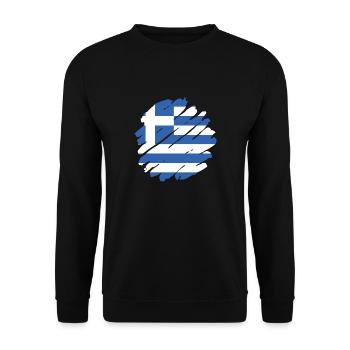 Grèce Drapeau Hellas Athènes Drapeau grec - Sweat-shirt Unisexe - noir - Devant - Alina (178cm) & Michal (187cm)