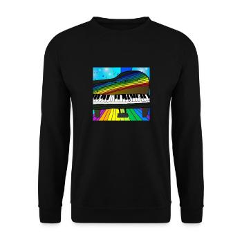 Piano on rainbow - Unisex Sweatshirt - black - Front - Alina (178cm) & Michal (187cm)