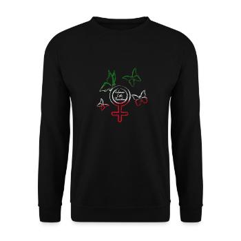 Woman Life Freedom, Butterflies,Iran,Flag - Unisex Sweatshirt - black - Front - Alina (178cm) & Michal (187cm)