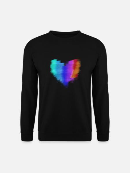 herz, regenbogen, malerei,bunt,unschärfe - Unisex Pullover - Schwarz