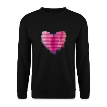Hearts,Heart,Love,Love,Red, Psychedelic,Pink - Unisex Sweatshirt - black - Front - Alina (178cm) & Michal (187cm)