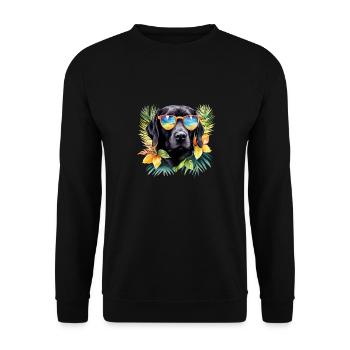 Cool coloré Labrador Retriever chien d’été - Sweat-shirt Unisexe - noir - Devant - Alina (178cm) & Michal (187cm)