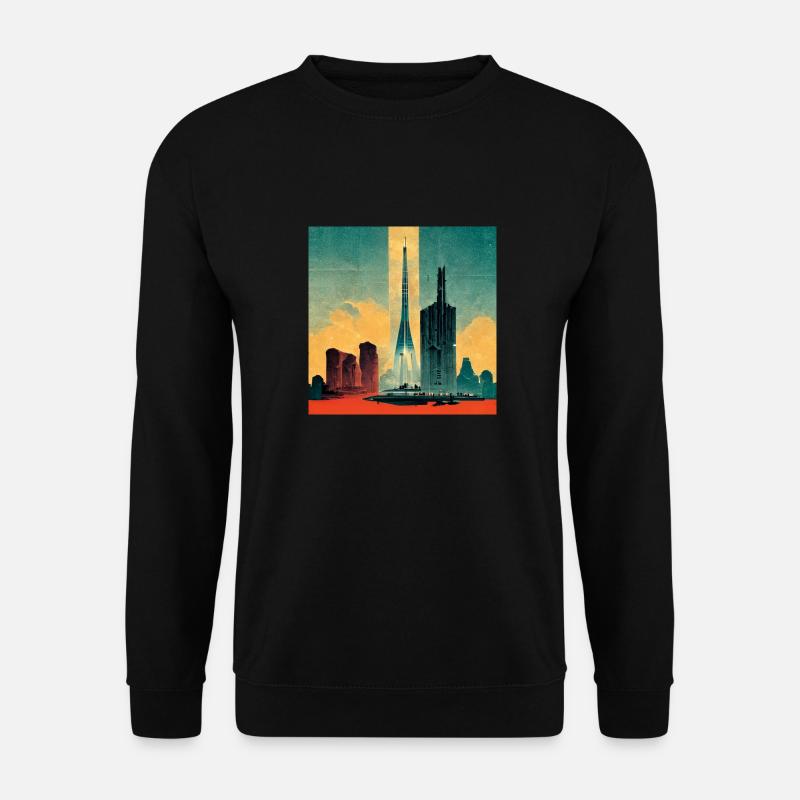 Futuristische Metropole - Unisex Pullover - Schwarz
