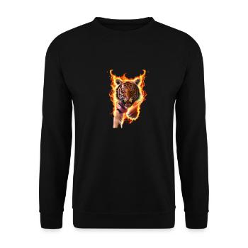 Tigre de feu - Sweat-shirt Unisexe - noir - Devant - Alina (178cm) & Michal (187cm)