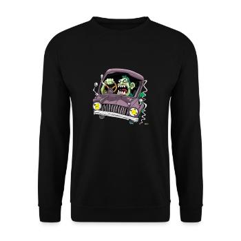 zombie drive a car - Unisex Sweatshirt - black - Front - Alina (178cm) & Michal (187cm)