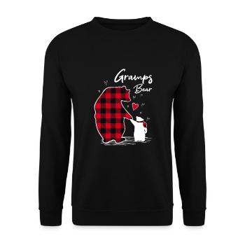 Gramps Bear - Unisex Pullover - Schwarz - Vorne - Alina (178cm) & Michal (187cm)