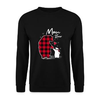 Mom Bear - Unisex Pullover - Schwarz - Vorne - Alina (178cm) & Michal (187cm)