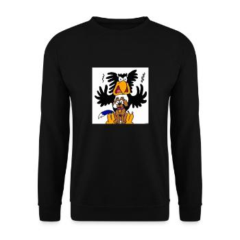 Adler - Unisex Pullover - Schwarz - Vorne - Alina (178cm) & Michal (187cm)