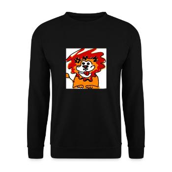 Löwe - Unisex Pullover - Schwarz - Vorne - Alina (178cm) & Michal (187cm)
