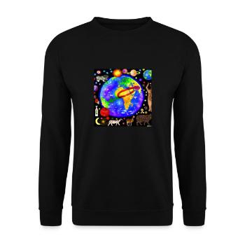 Weltraum - Unisex Pullover - Schwarz - Vorne - Alina (178cm) & Michal (187cm)