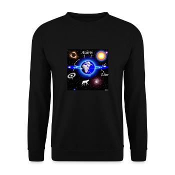 Weltraum - Unisex Pullover - Schwarz - Vorne - Alina (178cm) & Michal (187cm)