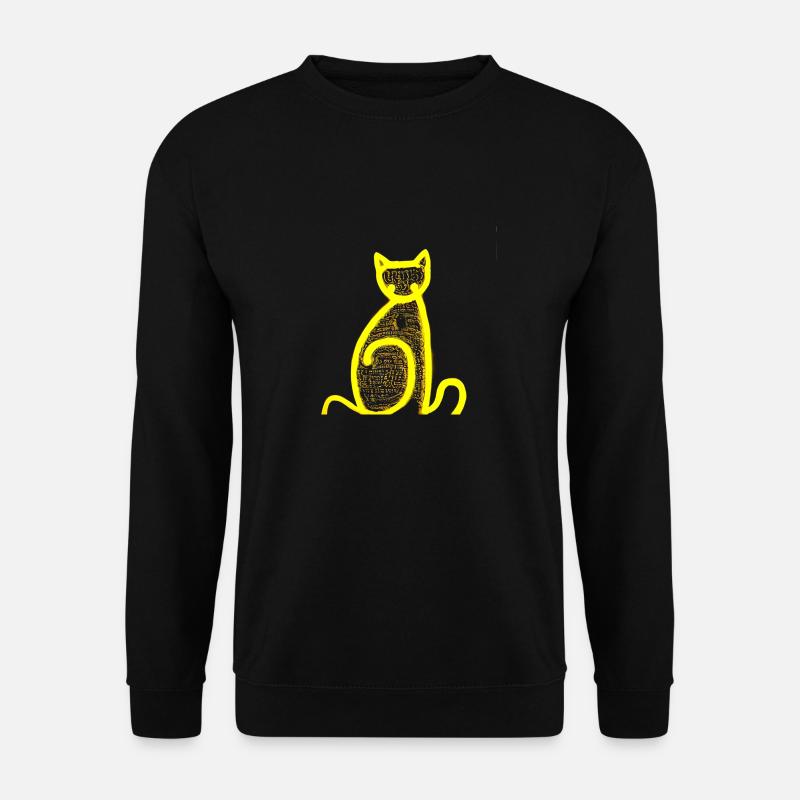 Scribble yellow cat - Unisex Sweatshirt - black