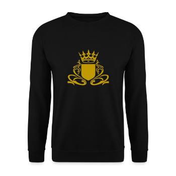Wappen - Unisex Pullover - Schwarz - Vorne - Alina (178cm) & Michal (187cm)