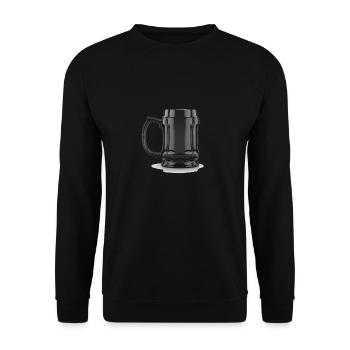 Schwarzer Bierkrug Silhouette - Unisex Pullover - Schwarz - Vorne - Alina (178cm) & Michal (187cm)