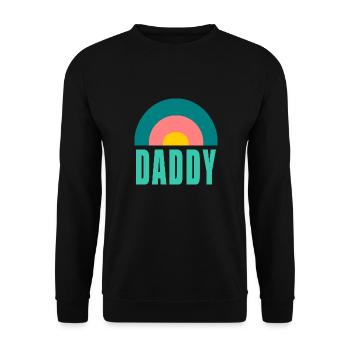 DADDY. DAD. DAD. FATHER's DAY. HAPPY BIRTHDAY DAD. - Unisex Sweatshirt - black - Front - Alina (178cm) & Michal (187cm)