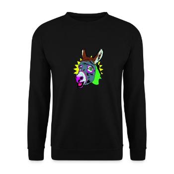 Disko Donkey - Unisex Pullover - Schwarz - Vorne - Alina (178cm) & Michal (187cm)