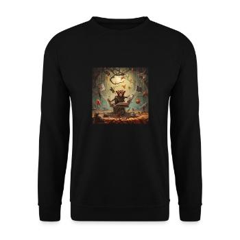 Äffchen - Unisex Pullover - Schwarz - Vorne - Alina (178cm) & Michal (187cm)
