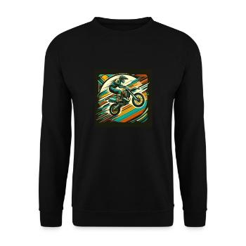 Retro Racer Moto - Unisex Pullover - Schwarz - Vorne - Alina (178cm) & Michal (187cm)