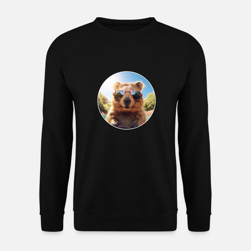 Keep smiling Quokka - Unisex Pullover - Schwarz