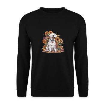 cute dog dog anime design - Unisex Pullover - Schwarz - Vorne - Alina (178cm) & Michal (187cm)