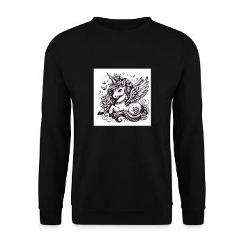 DE9D5A7B 8682 42BC A4F8 3E49314DC797 - Unisex Sweatshirt - black - Front - Alina (178cm) & Michal (187cm)