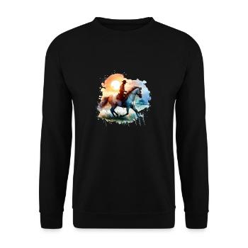 Cowboy Styles - Unisex Sweatshirt - black - Front - Alina (178cm) & Michal (187cm)