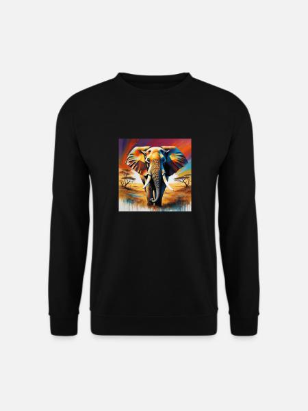 Elephant Elegance: Embracing Nature's Majesty - Unisex Sweatshirt - black