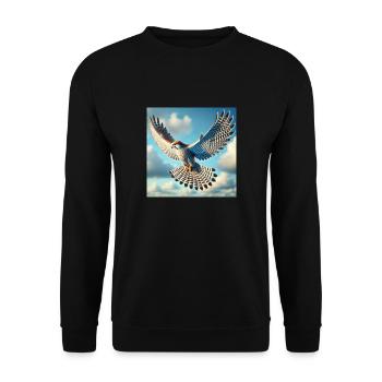 Faucon - Sweat-shirt Unisexe - noir - Devant - Alina (178cm) & Michal (187cm)