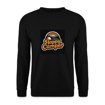 Happy Camper - Unisex Pullover - Schwarz - Vorne - Alina (178cm) & Michal (187cm)