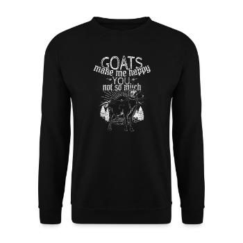 chèvre - Sweat-shirt Unisexe - noir - Devant - Alina (178cm) & Michal (187cm)