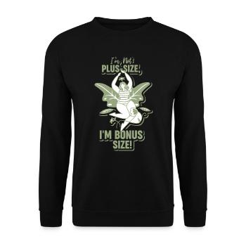 Kurvige Küken Bonusgröße Körperakzeptanz - Unisex Pullover - Schwarz - Vorne - Alina (178cm) & Michal (187cm)