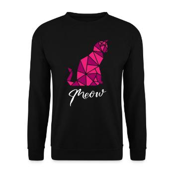 Cats Geometric - Unisex Sweatshirt - black - Front - Alina (178cm) & Michal (187cm)