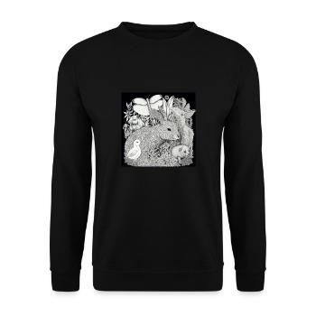 Jungle Rabbit Safari Nature Bio T-Shirt - Sweat-shirt Unisexe - noir - Devant - Alina (178cm) & Michal (187cm)