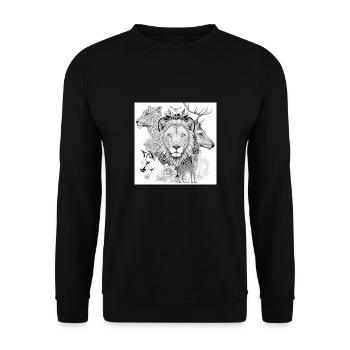 Jungle Lion Safari Nature Bio T-Shirt - Sweat-shirt Unisexe - noir - Devant - Alina (178cm) & Michal (187cm)