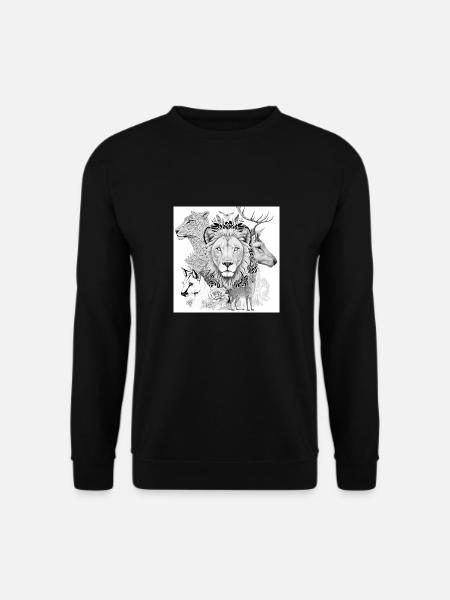 Dschungel Löwe Safari Natur Bio T-Shirt - Unisex Pullover - Schwarz