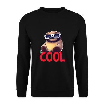 cooles Faultier - Cool sloth - Unisex Pullover - Schwarz - Vorne - Alina (178cm) & Michal (187cm)
