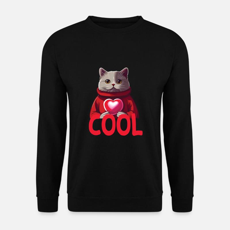 Cool Katze - Cool Cat - Unisex Pullover - Schwarz