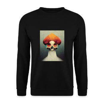 Skull Bauhaus vintage style v02 - Unisex Sweatshirt - black - Front - Alina (178cm) & Michal (187cm)