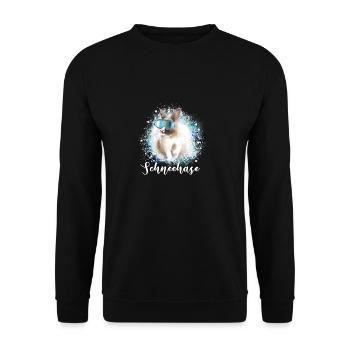 schneehase ,blau,skifahren,ski,hase,schnee - Unisex Pullover - Schwarz - Vorne - Alina (178cm) & Michal (187cm)