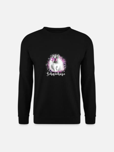 schneehase ,rosa,rosa,skifahren,ski,hase - Unisex Pullover - Schwarz