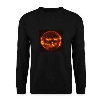 Helloween Pumpkin - Sun - Unisex Sweatshirt - black - Front - Alina (178cm) & Michal (187cm)
