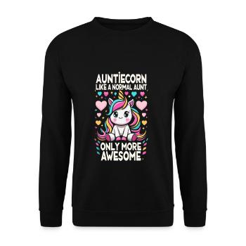 Tante, Tante, Licorne - Sweat-shirt Unisexe - noir - Devant - Alina (178cm) & Michal (187cm)