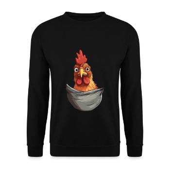Chicken In Pocket - Unisex Sweatshirt - black - Front - Alina (178cm) & Michal (187cm)