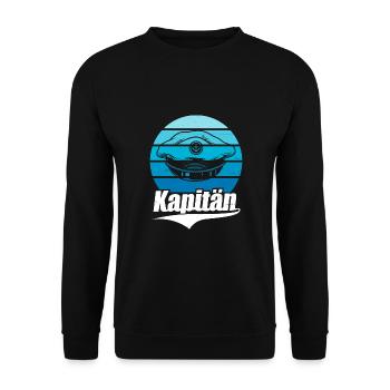 Kapitän Segler Bootsbesitzer Segeln - Unisex Pullover - Schwarz - Vorne - Alina (178cm) & Michal (187cm)