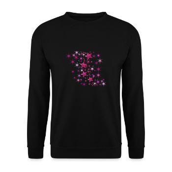 Stars,sequins, pink, star - Unisex Sweatshirt - black - Front - Alina (178cm) & Michal (187cm)