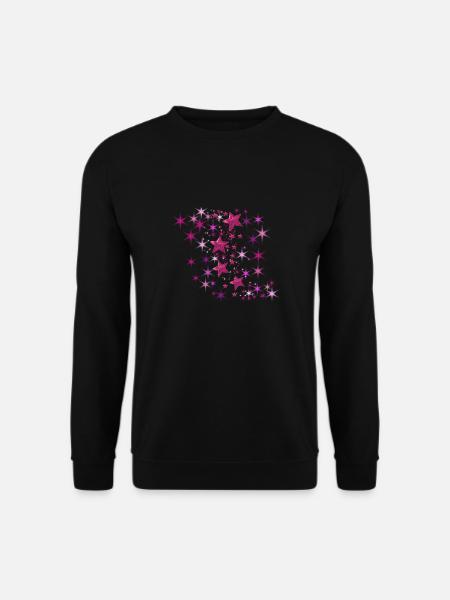 Stars,sequins, pink, star - Unisex Sweatshirt - black