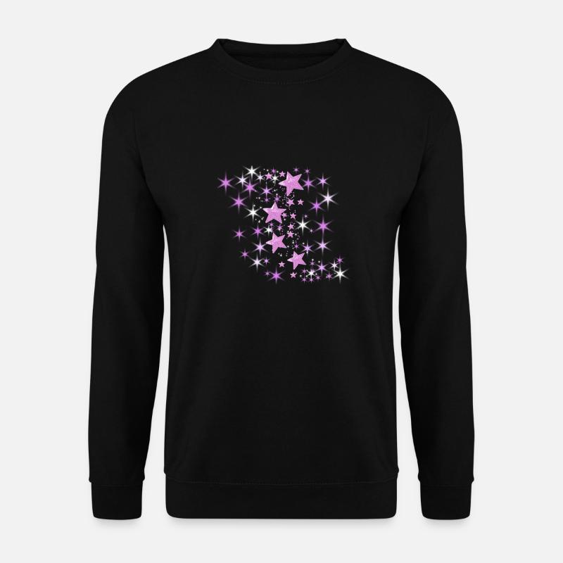 Stars,sequins, pink, star - Unisex Sweatshirt - black
